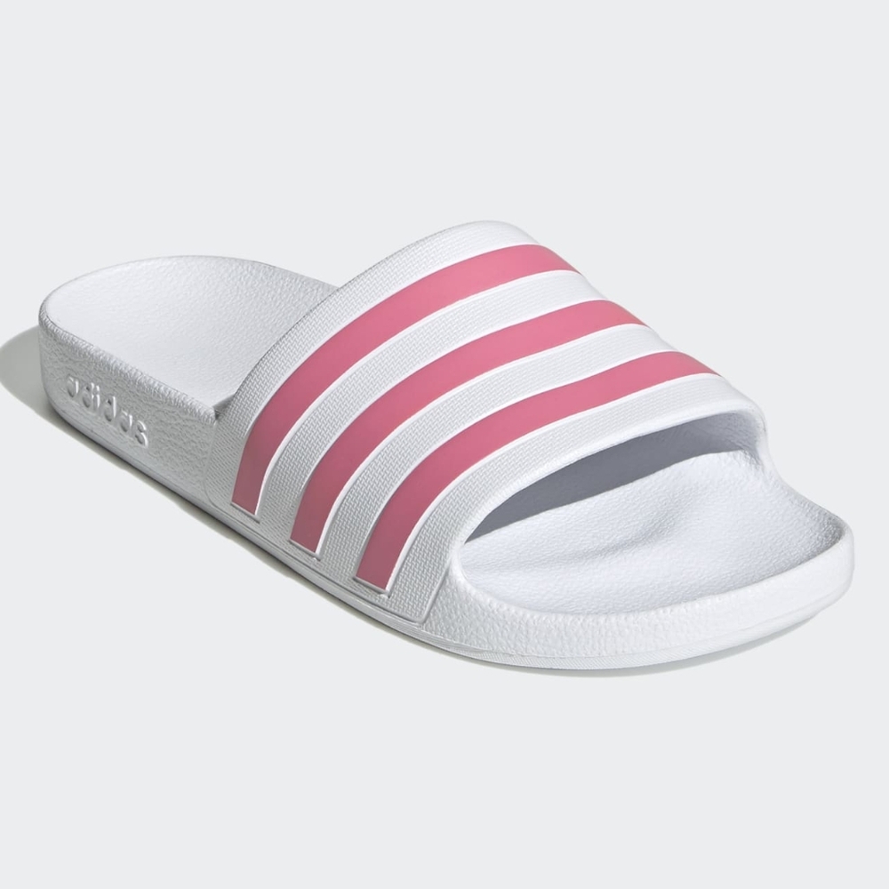 Adidas Women's Adilette Aqua White and Pink Quick-Drying Slides Sandals